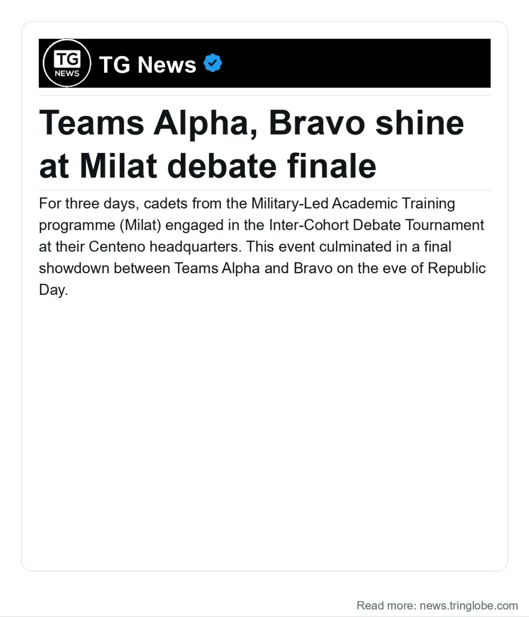 Trinidad and Tobago: Teams Alpha, Bravo shine at Milat debate finale