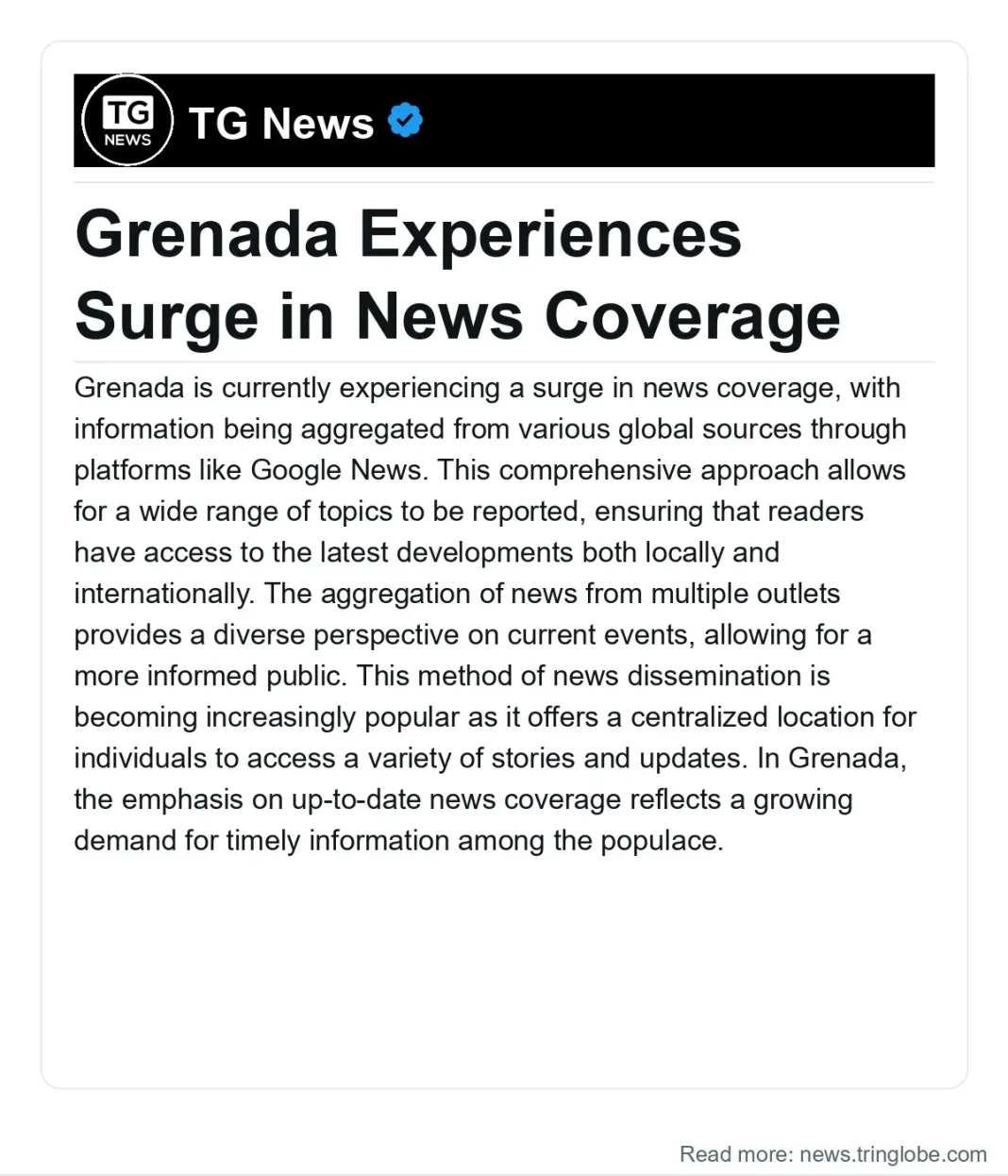 Grenada: Grenada Experiences Surge in News Coverage