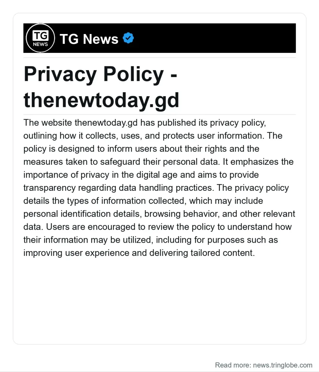 Grenada: Privacy Policy – thenewtoday.gd