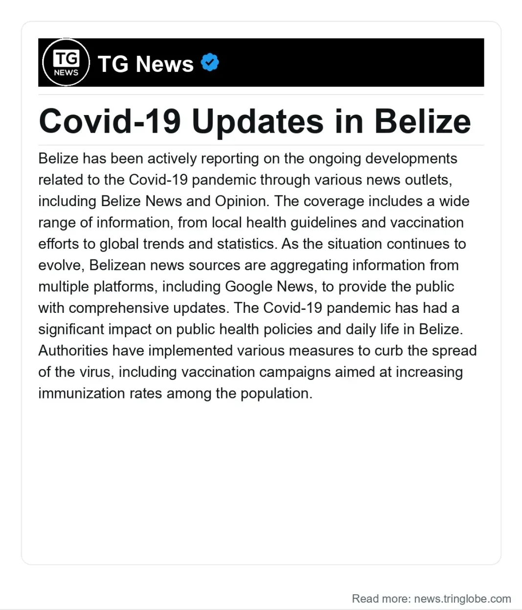 Belize: Covid-19 Updates in Belize