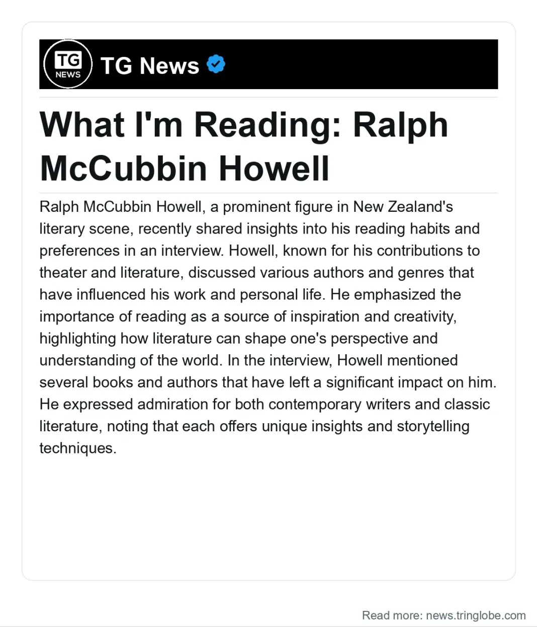 New Zealand: What I’m Reading: Ralph McCubbin Howell
