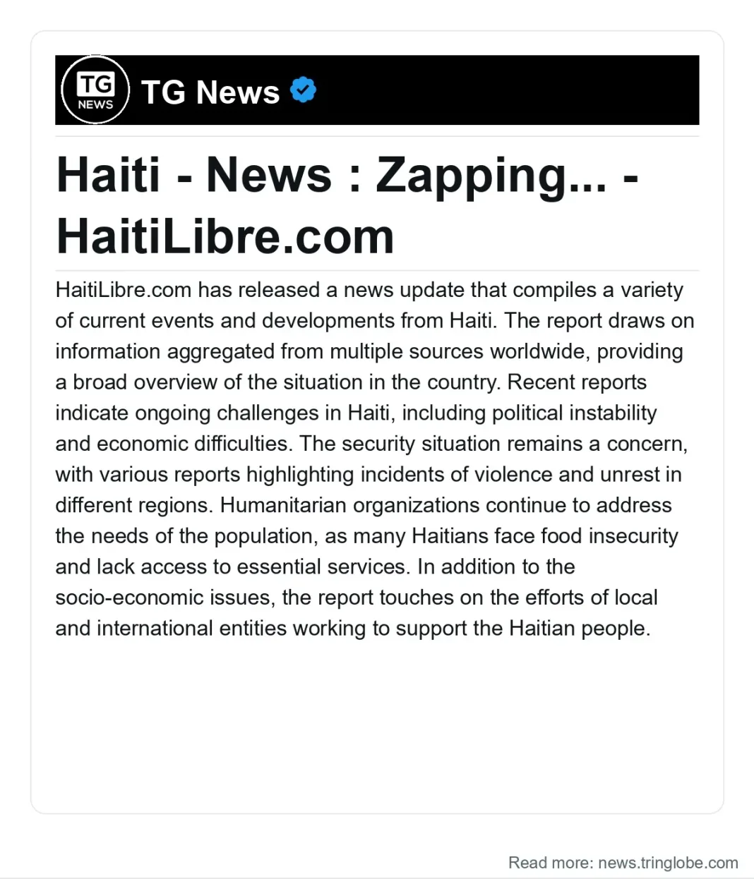 Haiti: Haiti – News : Zapping… – HaitiLibre.com