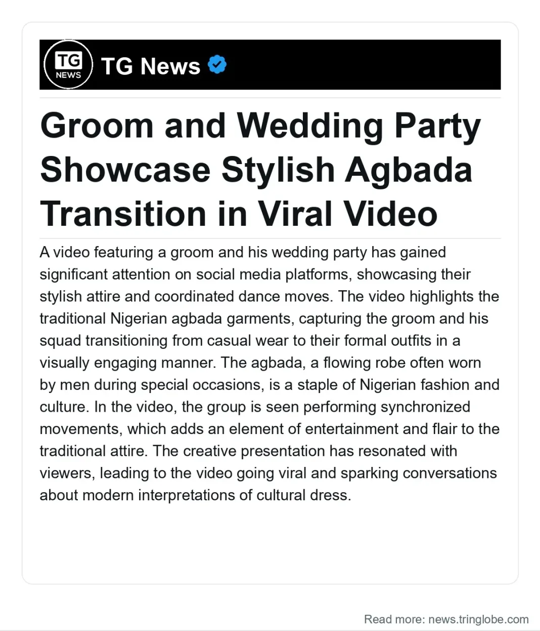 Nigeria: Groom and Wedding Party Showcase Stylish Agbada Transition in Viral Video