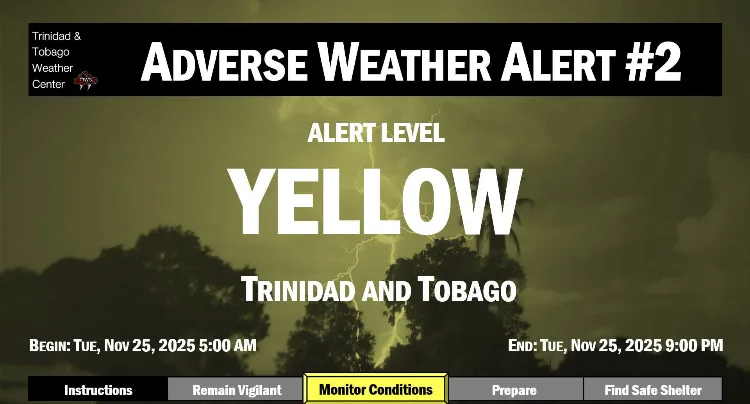 Trinidad and Tobago Face Intense Showers and Wind Gusts