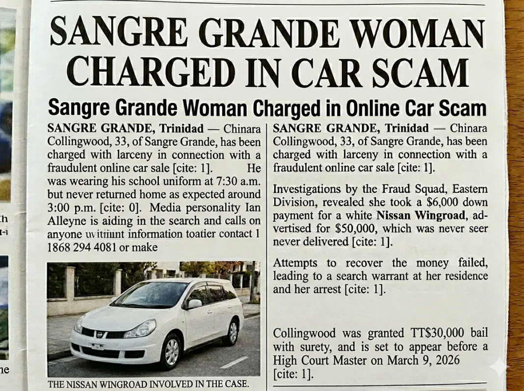 Woman Charged over Fraudulent Online Car Sale