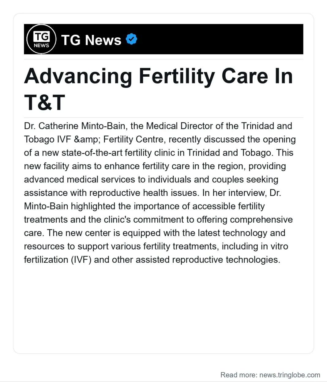 Trinidad and Tobago: Advancing Fertility Care In T&T