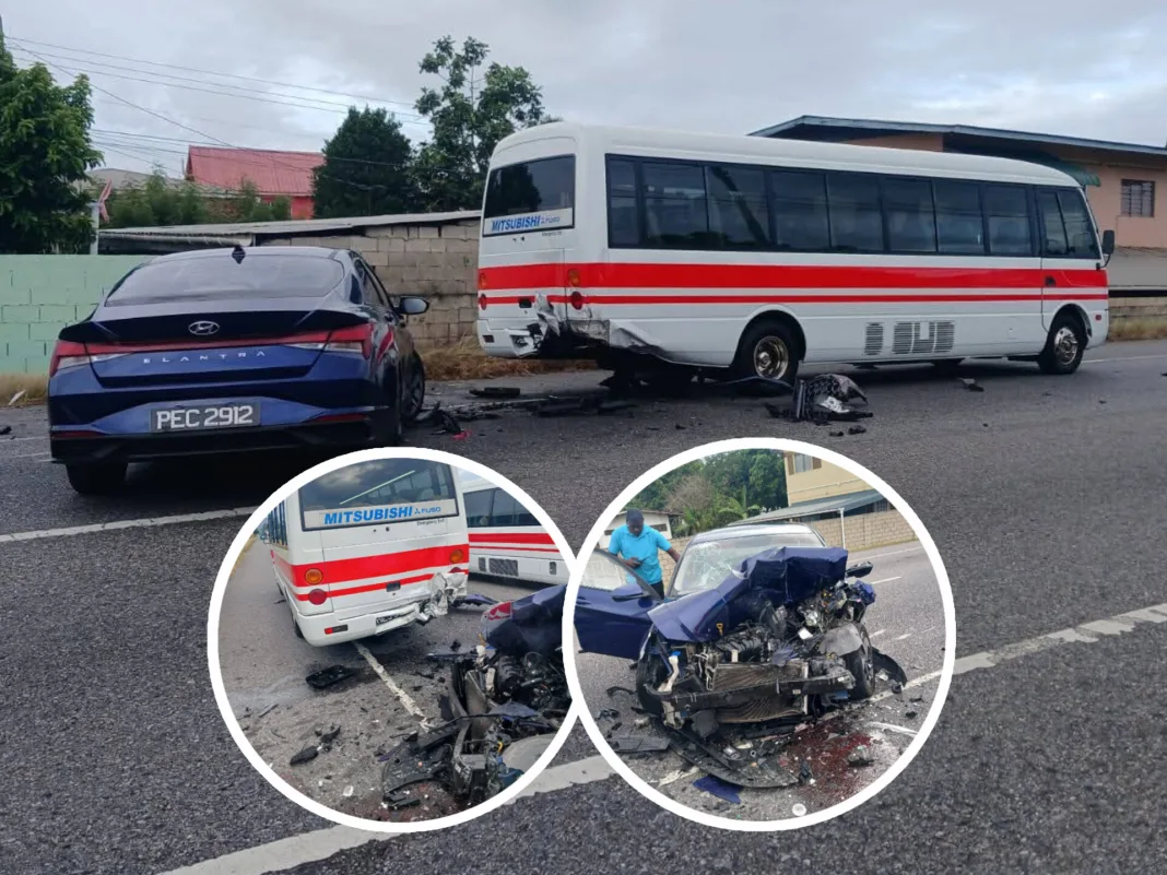 Car Collides with Maxi-Taxi on PBR, Causing Traffic Disruption