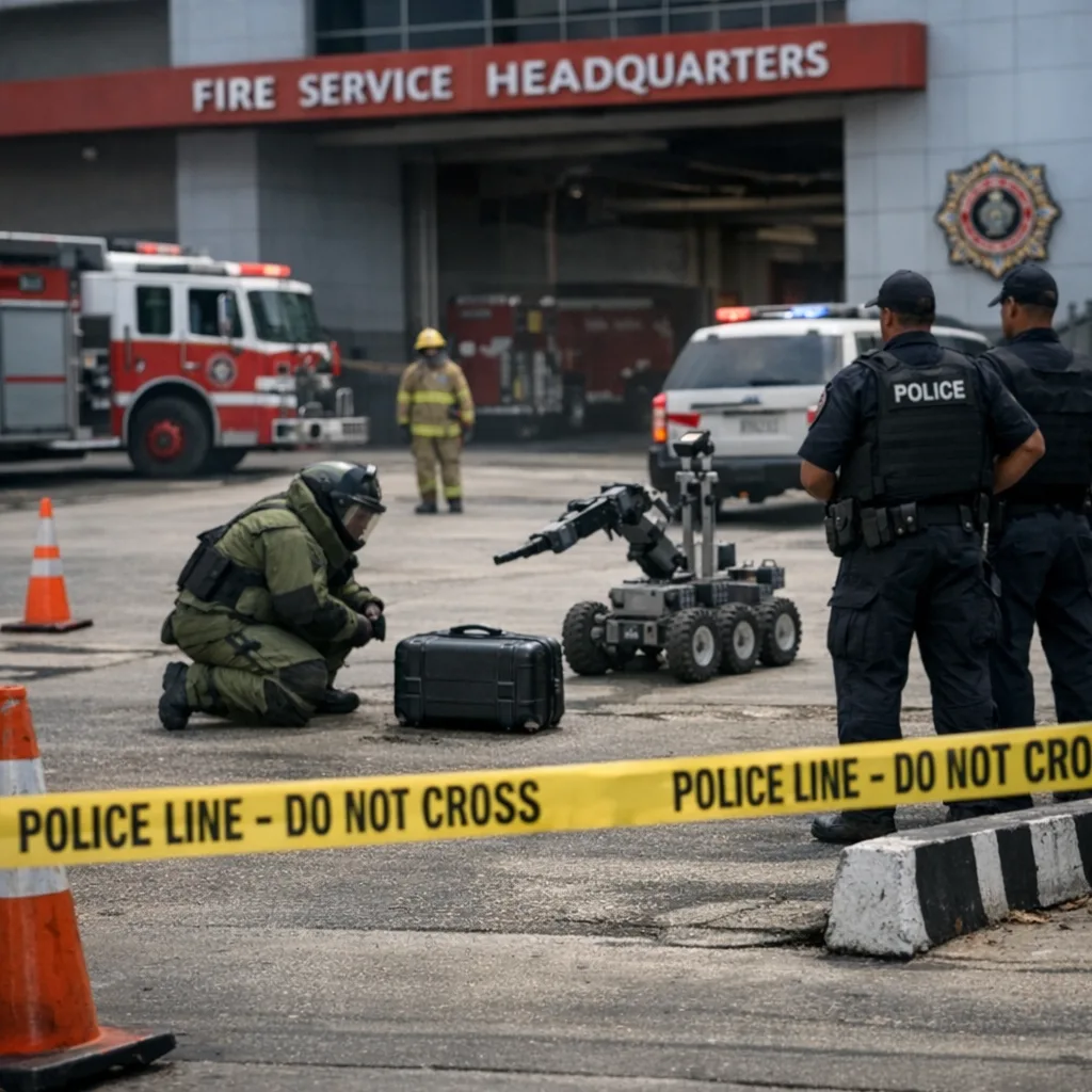 Fire Services HQ on Lockdown for 2 hours due to Suspicious Suitcase