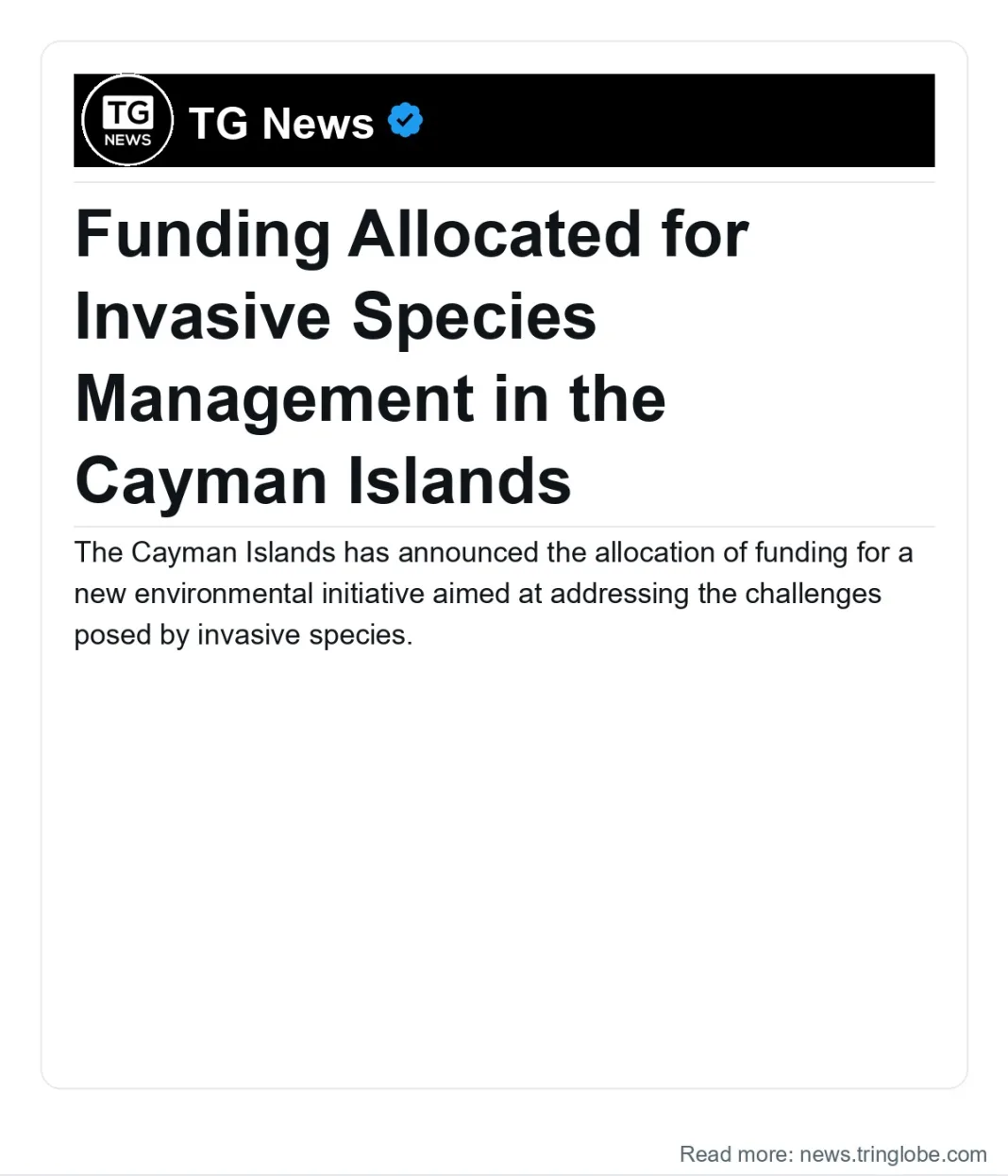 Cayman Islands: Funding Allocated for Invasive Species Management in the Cayman Islands