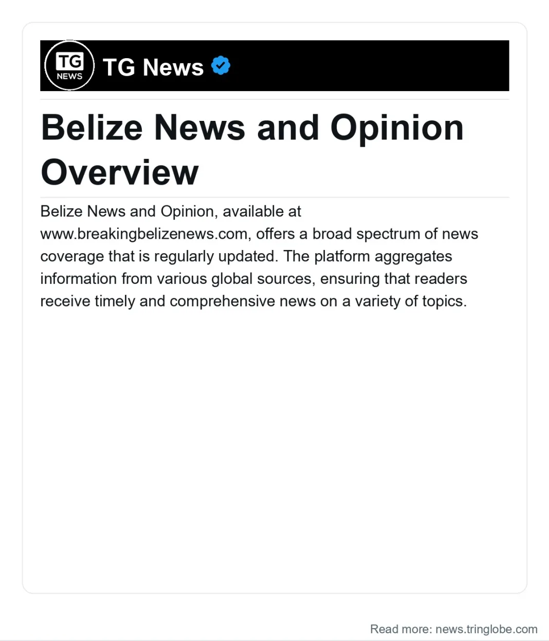 Belize: Belize News and Opinion Overview