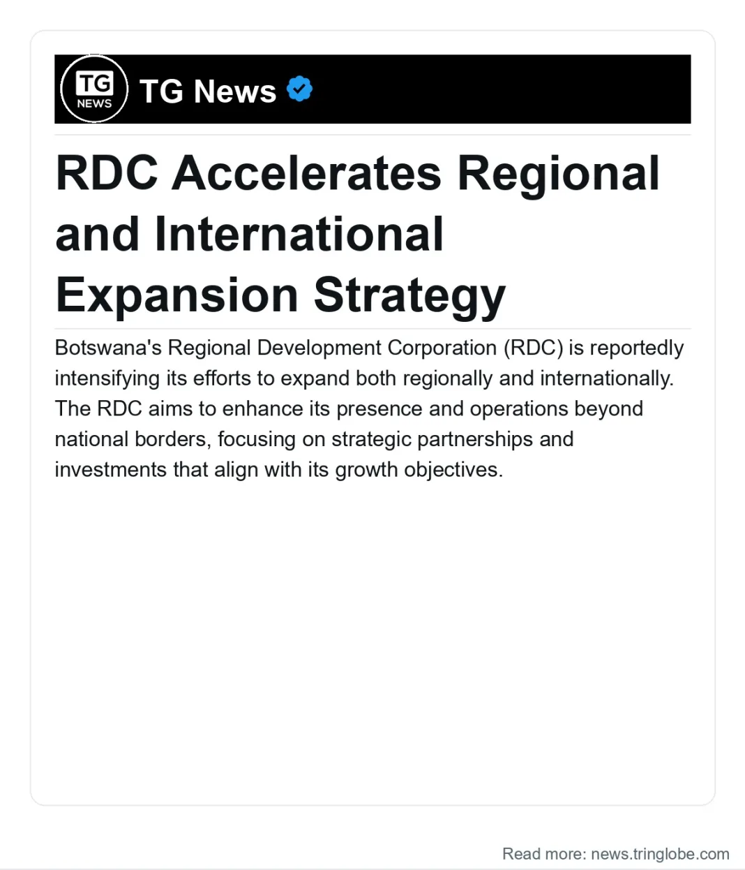 Botswana: RDC Accelerates Regional and International Expansion Strategy