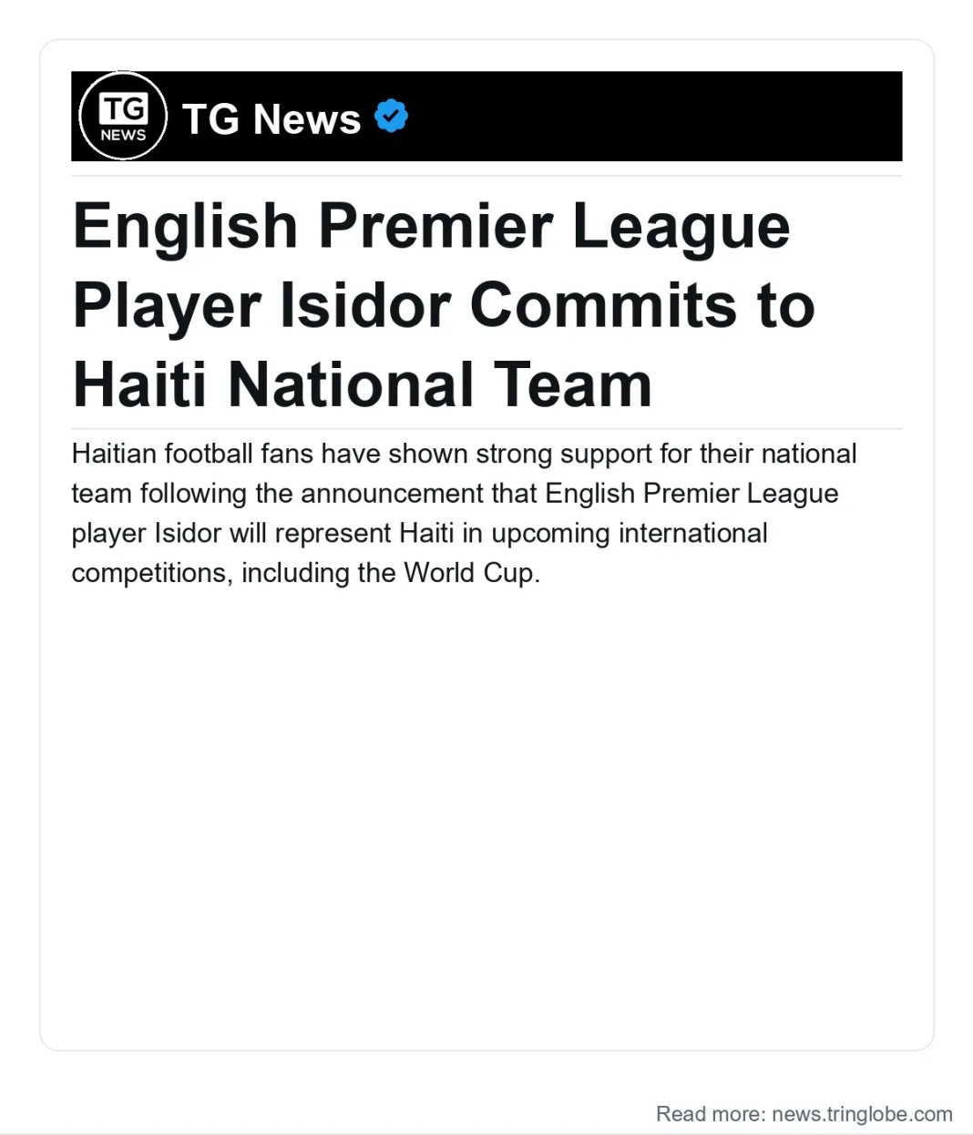 Haiti: English Premier League Player Isidor Commits to Haiti National Team