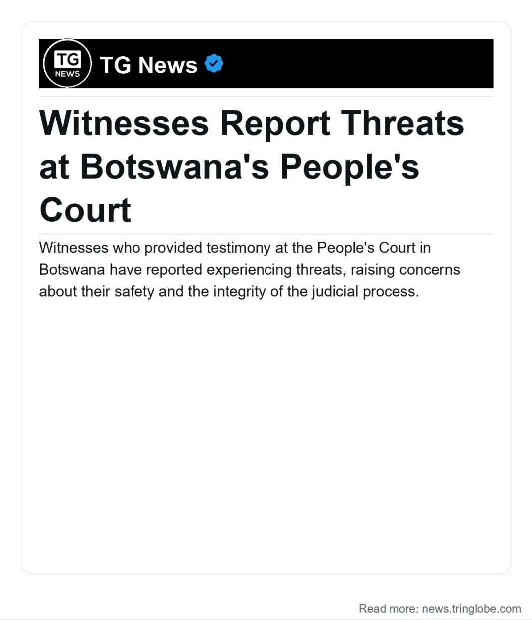 Botswana: Witnesses Report Threats at Botswana’s People’s Court