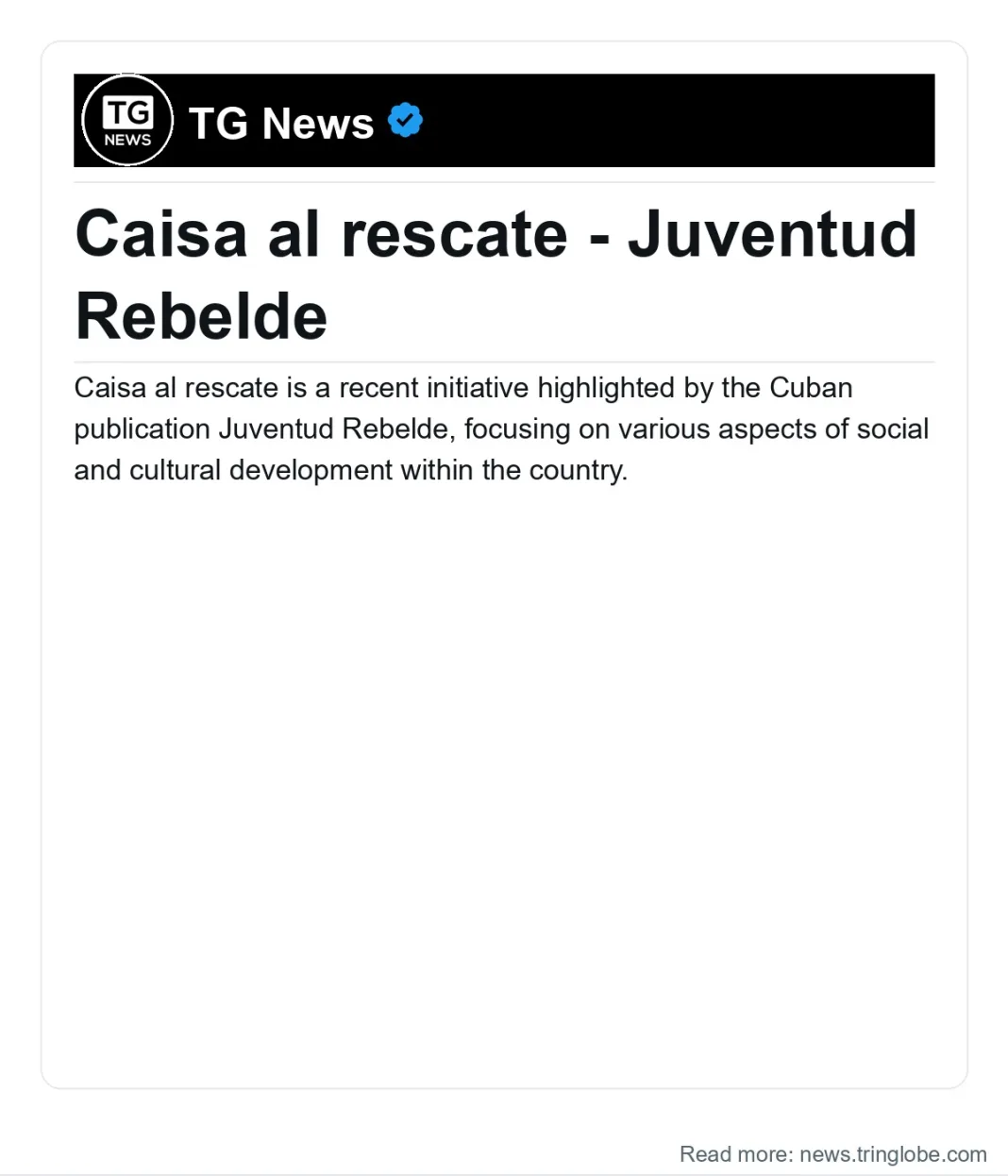 Cuba: Caisa al rescate – Juventud Rebelde