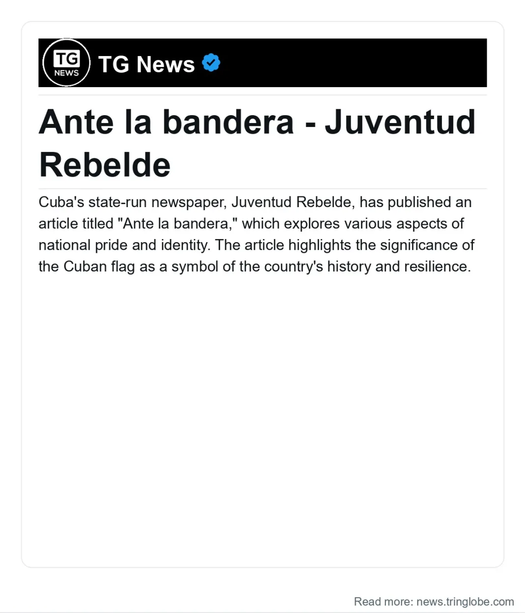 Cuba: Ante la bandera – Juventud Rebelde