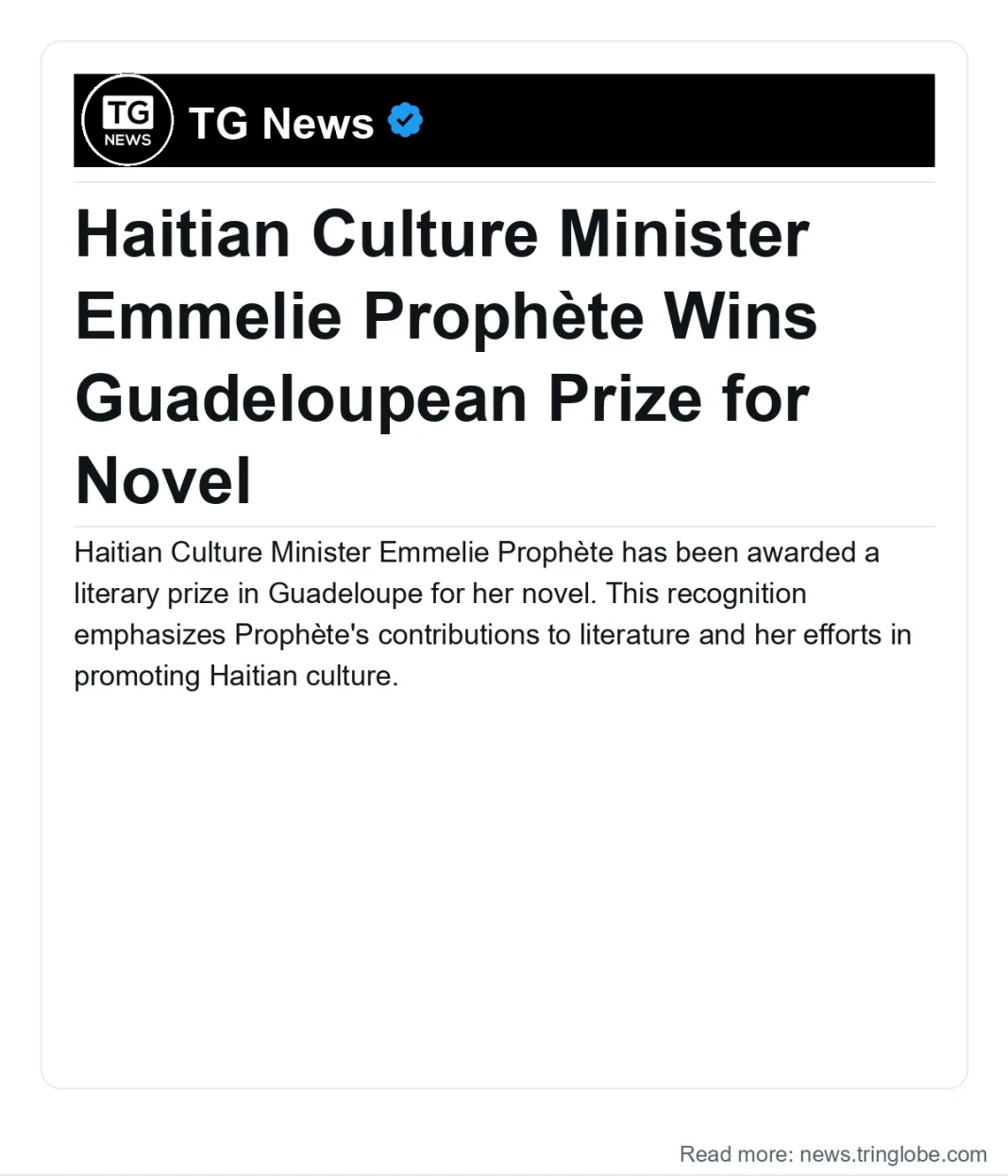 Haiti: Haitian Culture Minister Emmelie Prophète Wins Guadeloupean Prize for Novel