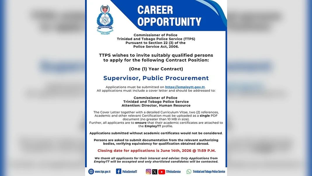 Trinidad and Tobago Police Service Launches Recruitment Drive for New Recruits