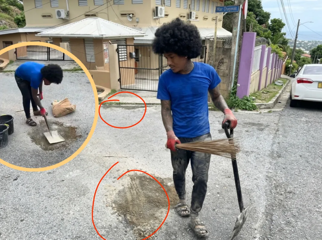 Resident Repairs Hazardous Schoolfront Potholes Himself After Officials Ignore His Pleas