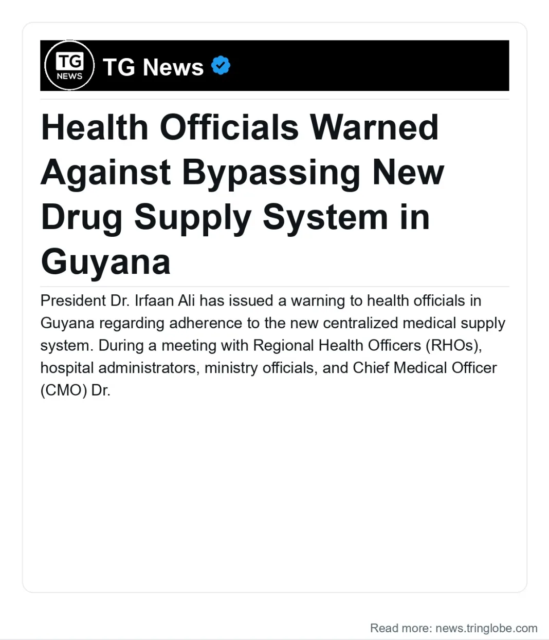 Guyana: Health Officials Warned Against Bypassing New Drug Supply System in Guyana