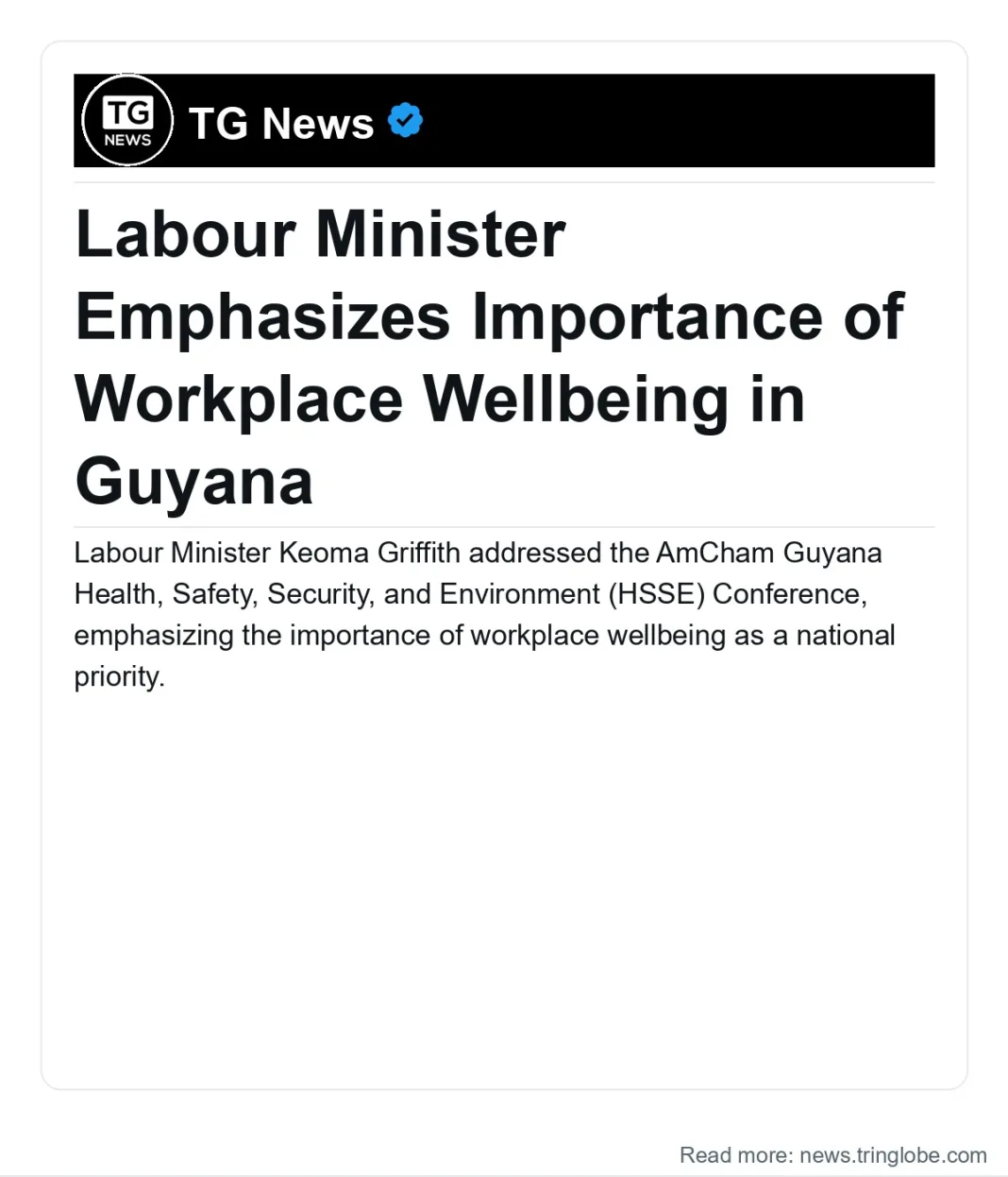 Guyana: Labour Minister Emphasizes Importance of Workplace Wellbeing in Guyana