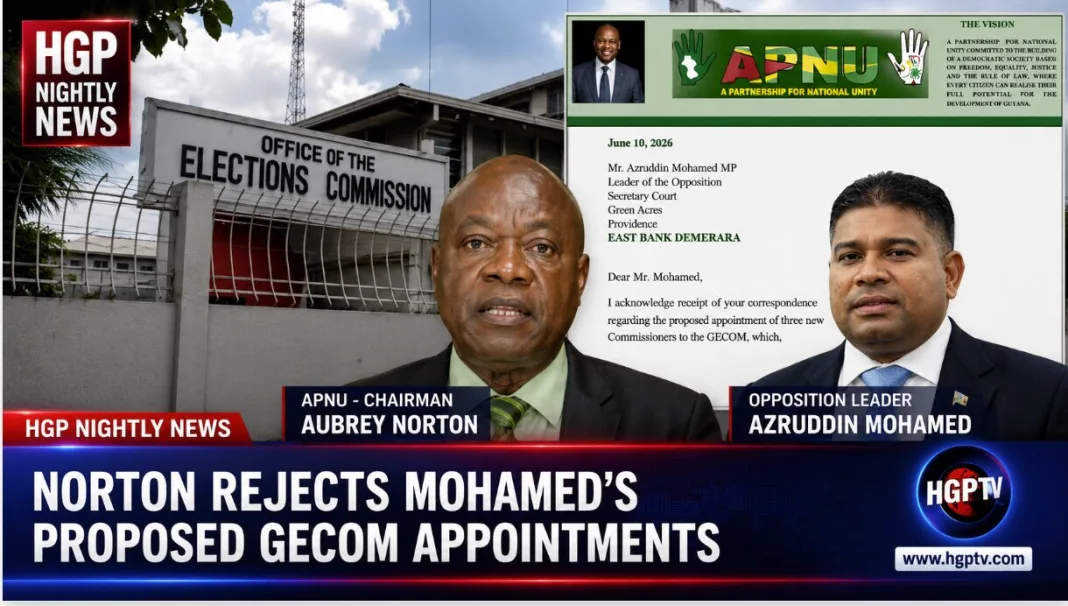 Guyana: Norton Rejects Mohamed’s Proposed Gecom Appointments