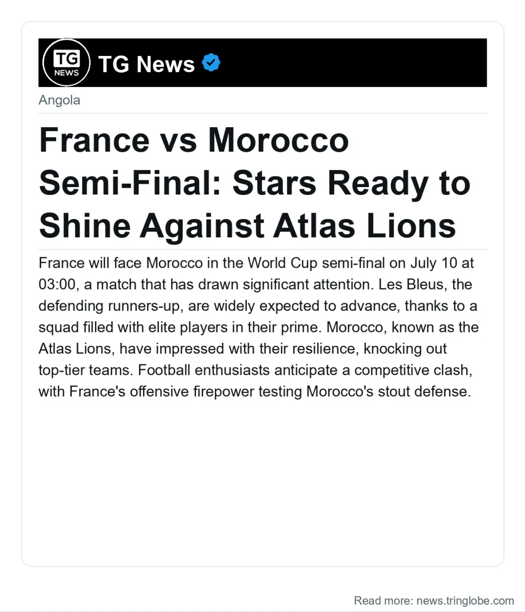 France vs Morocco Semi-Final: Stars Ready to Shine Against Atlas Lions