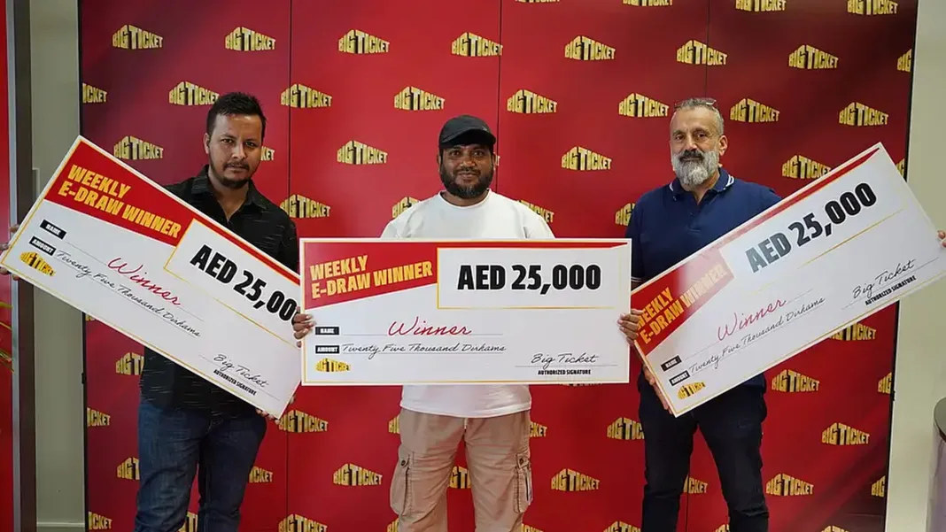 Three Indian Expatriates Among Four Winners of Dh25,000 Each in Big Ticket E-Draw