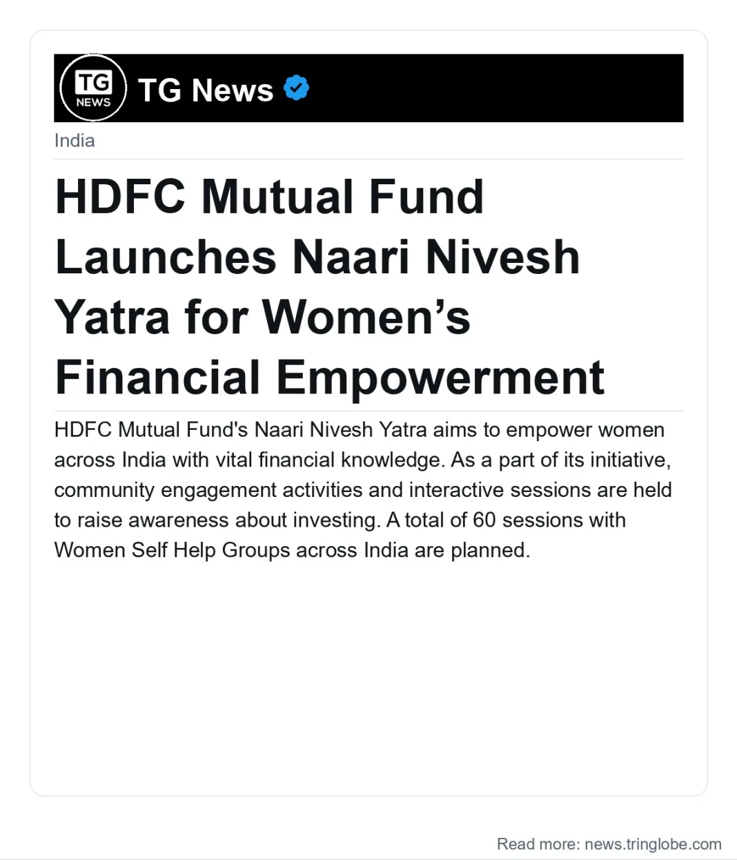 HDFC Mutual Fund Launches Naari Nivesh Yatra for Women’s Financial Empowerment