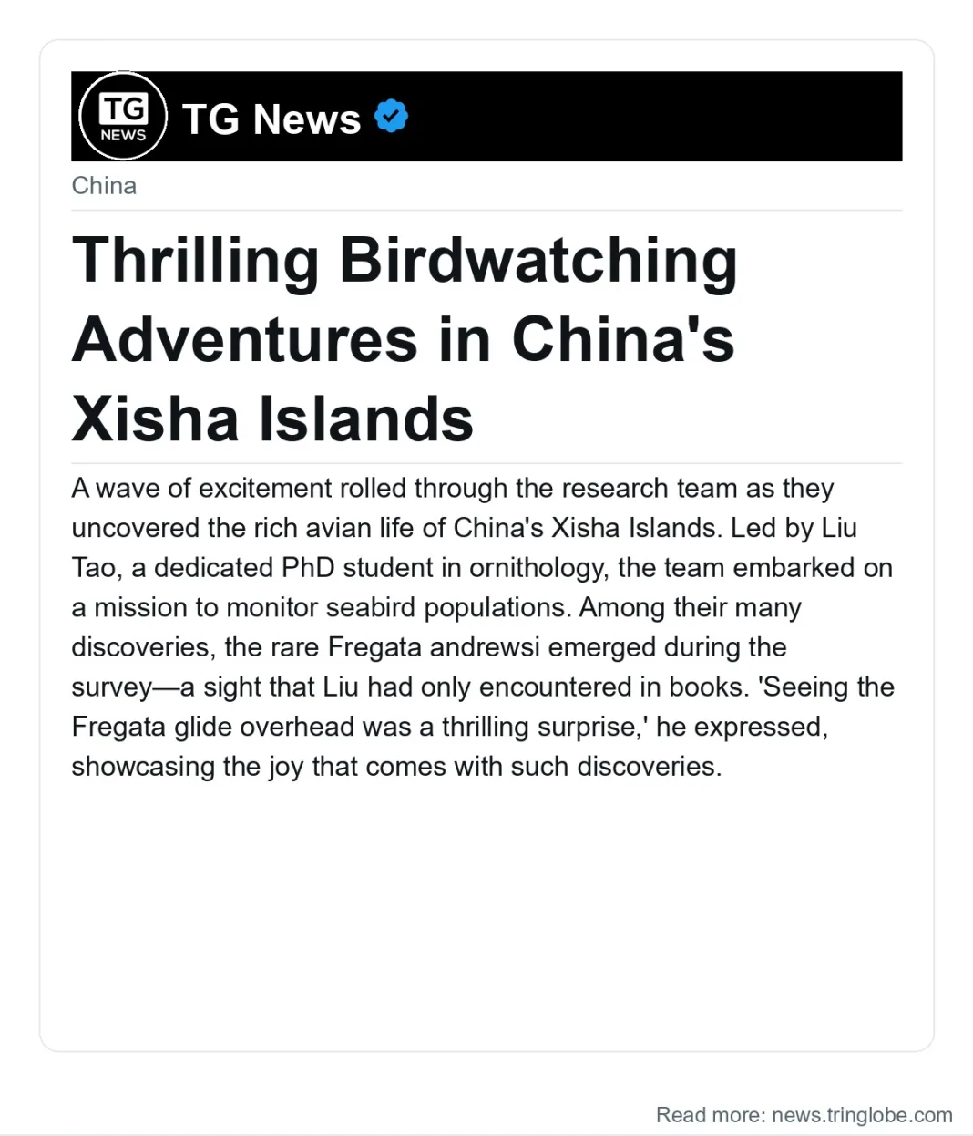 Thrilling Birdwatching Adventures in China’s Xisha Islands