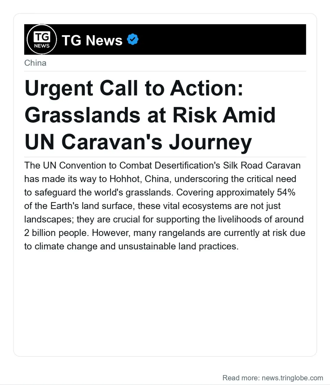 Urgent Call to Action: Grasslands at Risk Amid UN Caravan’s Journey