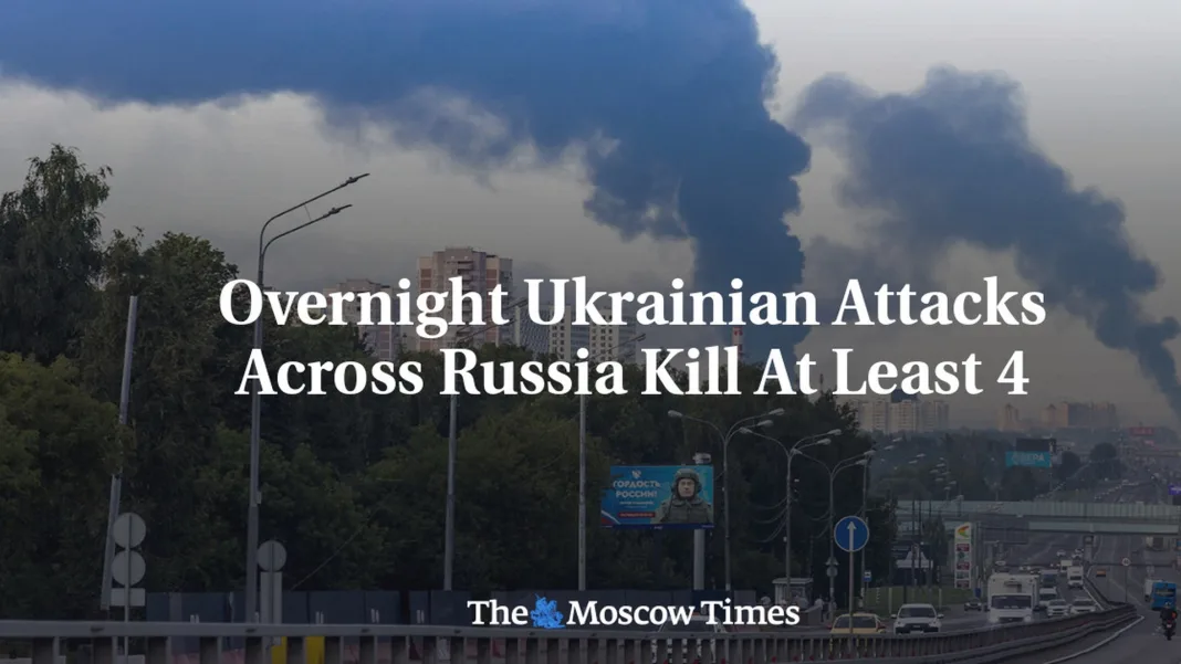 Overnight Ukrainian Drone Attacks Kill 4, Injure Dozens Across Russia