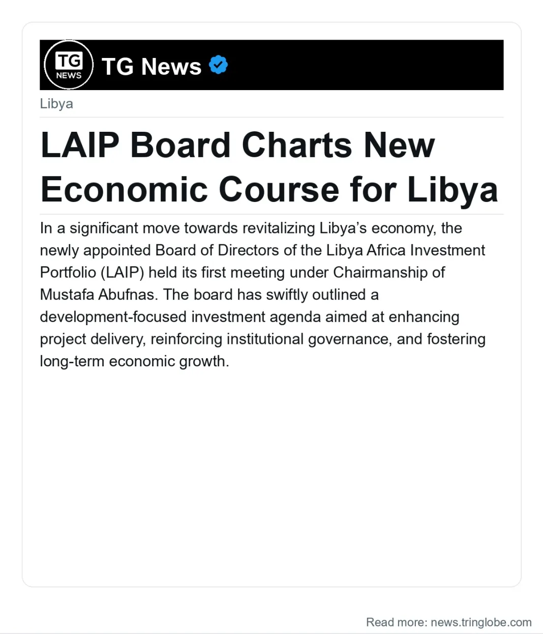 LAIP Board Charts New Economic Course for Libya