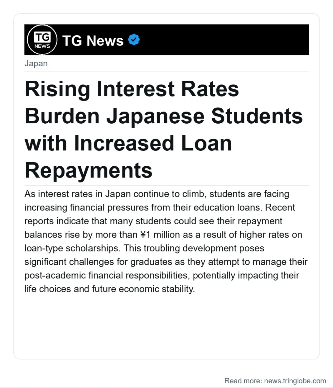 Rising Interest Rates Burden Japanese Students with Increased Loan Repayments