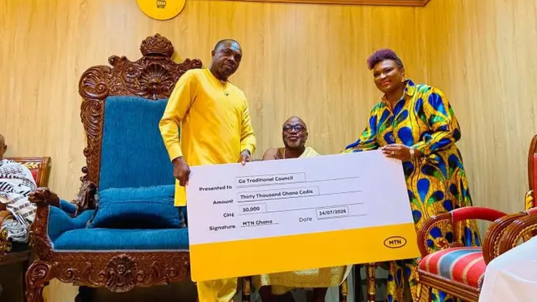 MTN Ghana Backs Homowo Festival with GH¢30,000 Donation to Ga Council