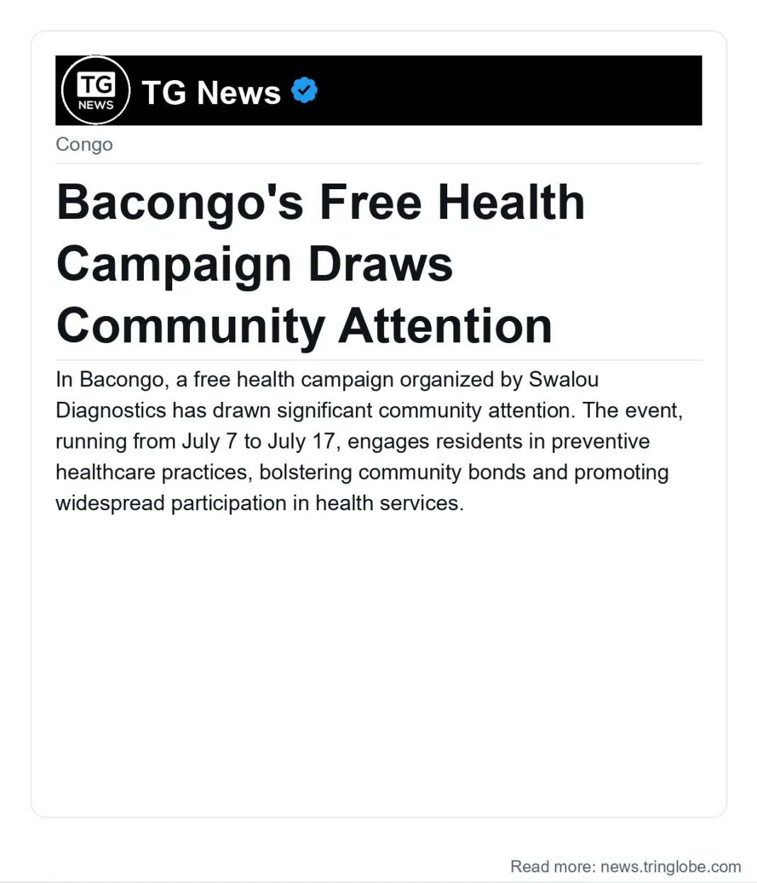 Bacongo’s Free Health Campaign Draws Community Attention