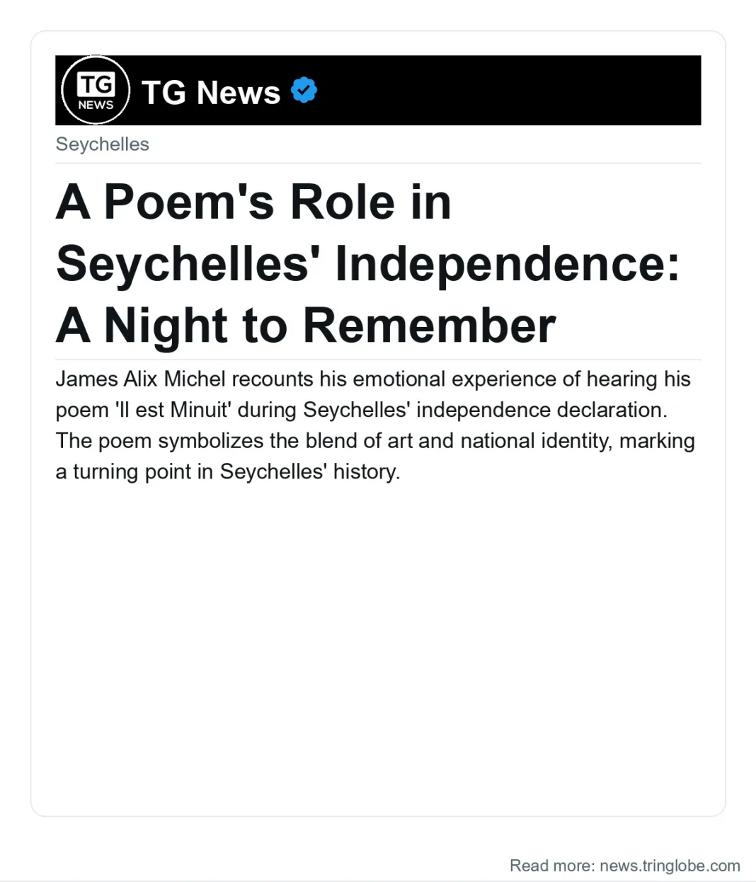A Poem’s Role in Seychelles’ Independence: A Night to Remember