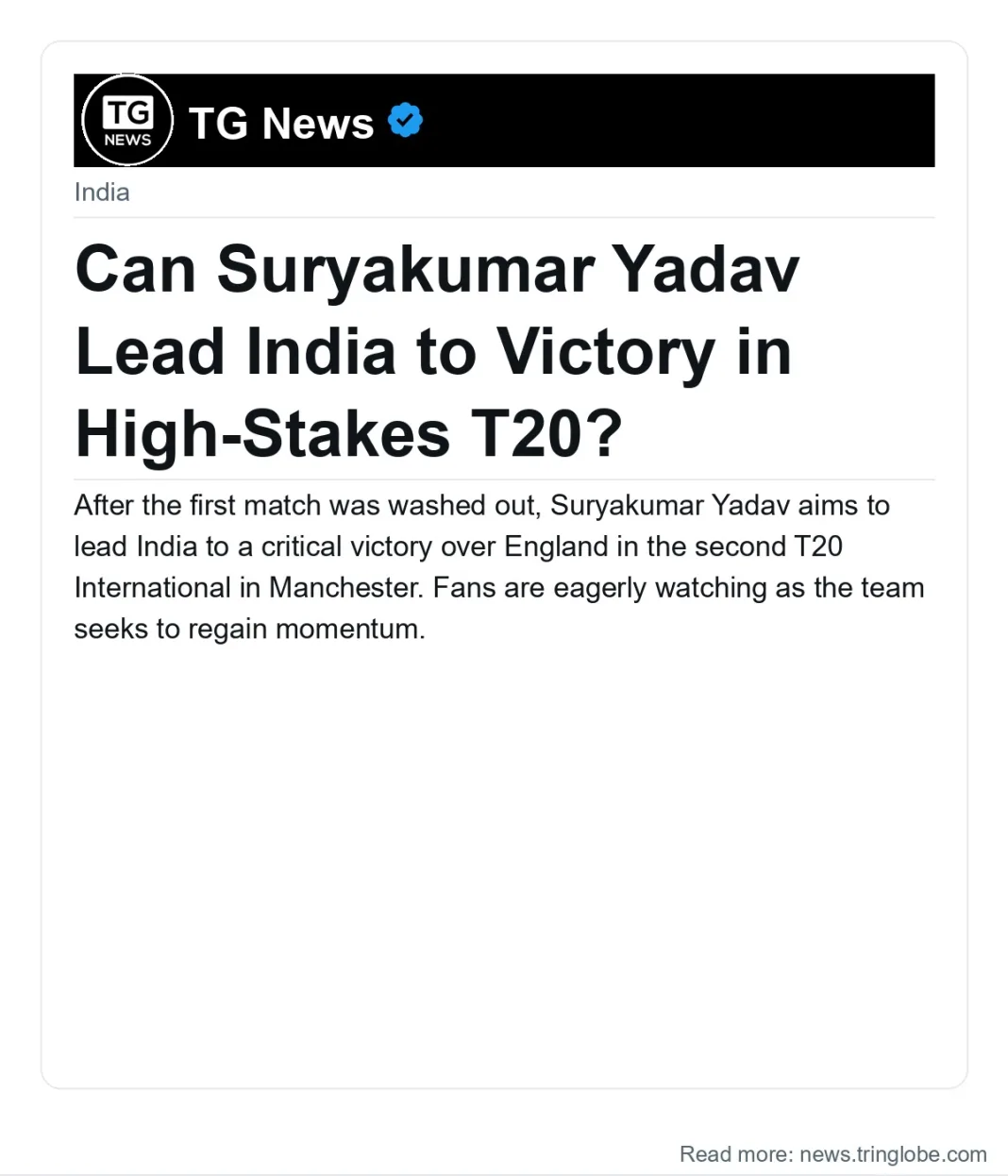 Can Suryakumar Yadav Lead India to Victory in High-Stakes T20?