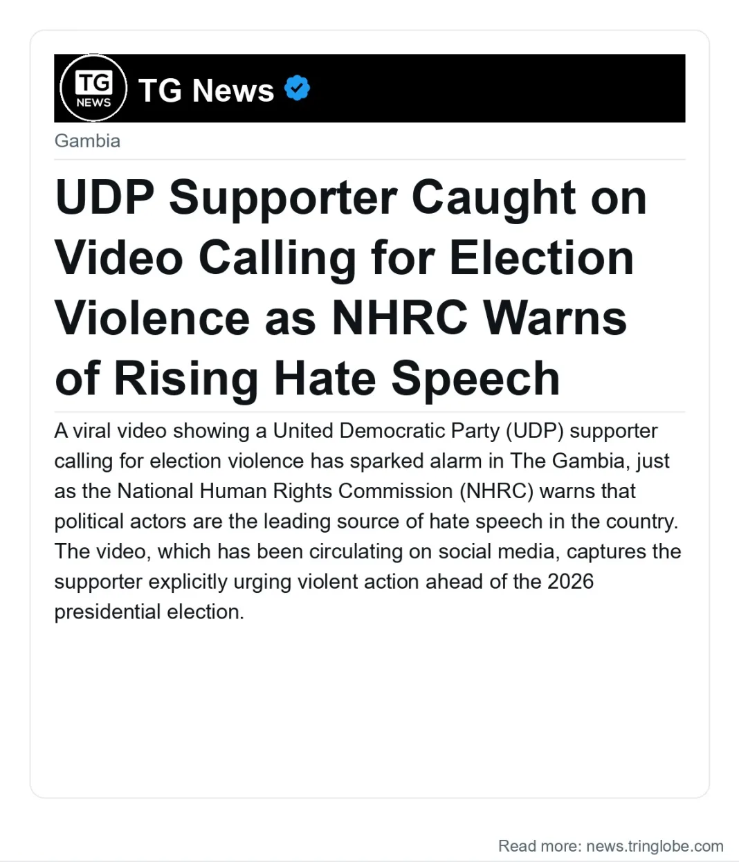UDP Supporter Caught on Video Calling for Election Violence as NHRC Warns of Rising Hate Speech