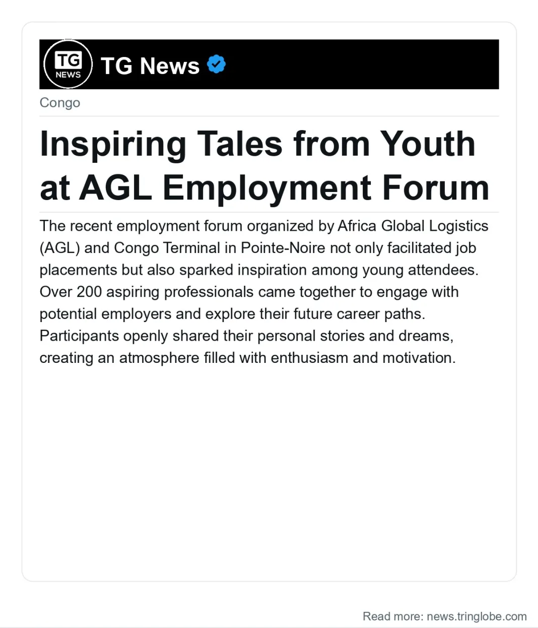 Inspiring Tales from Youth at AGL Employment Forum