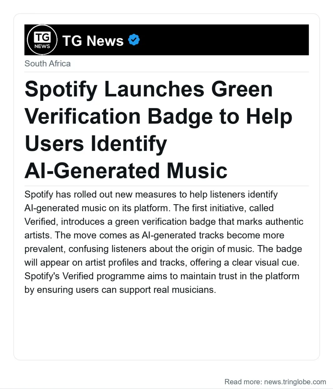 Spotify Launches Green Verification Badge to Help Users Identify AI-Generated Music