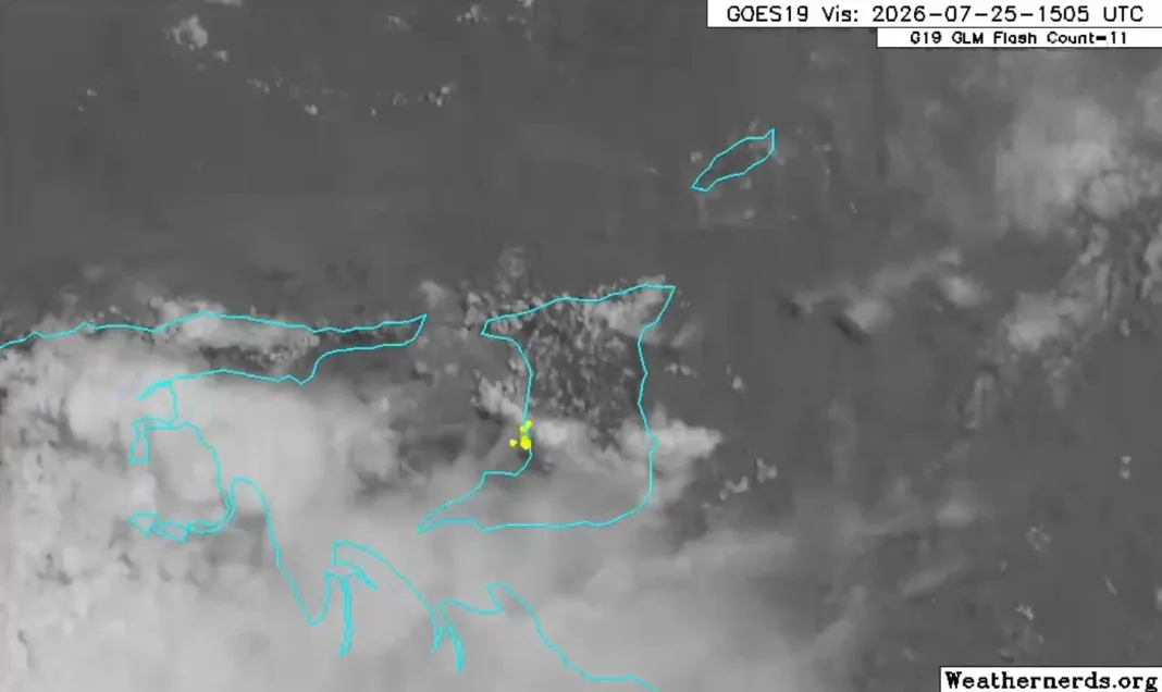 Isolated Thunderstorms Hit Southern Trinidad with Heavy Rainfall and Gusty Winds