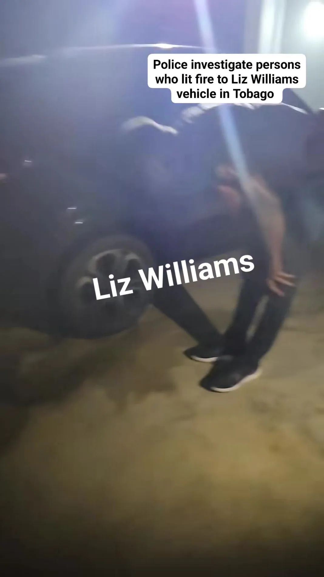 Police Investigate Arson Attack on Liz Williams’ Vehicle in Tobago