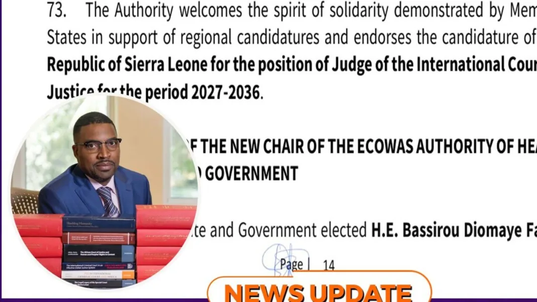 ECOWAS Endorses Sierra Leone’s Prof. Charles C. Jalloh for ICJ Seat