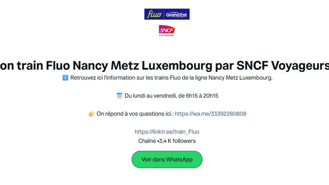 SNCF Launches WhatsApp Channel for Real-Time Train Alerts on Nancy-Metz-Luxembourg Line