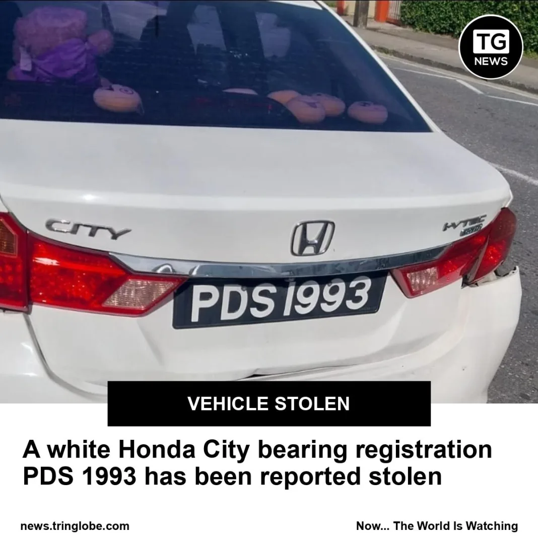 White Honda City Reported Stolen in Couva