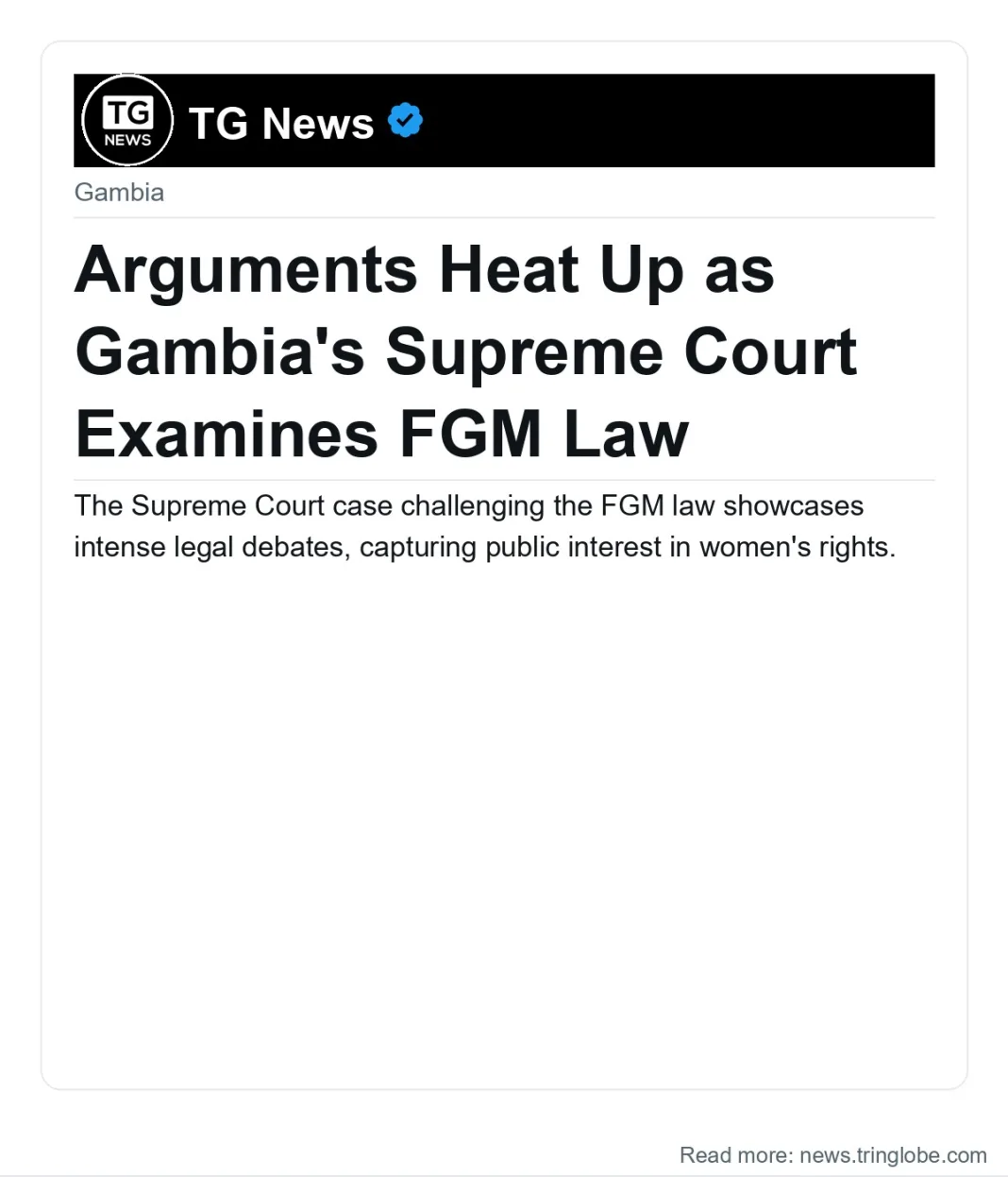 Arguments Heat Up as Gambia’s Supreme Court Examines FGM Law