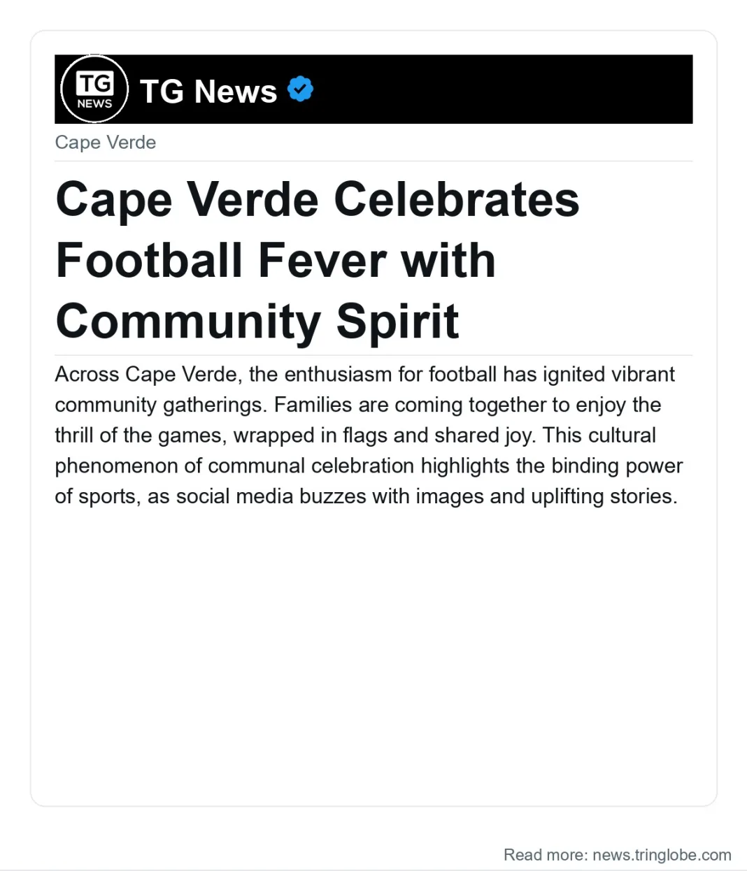 Cape Verde Celebrates Football Fever with Community Spirit