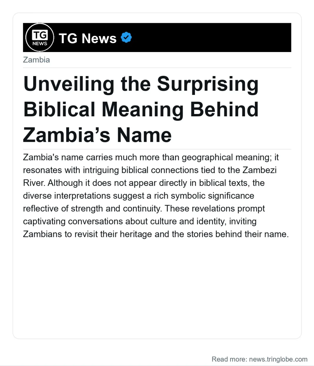 Unveiling the Surprising Biblical Meaning Behind Zambia’s Name