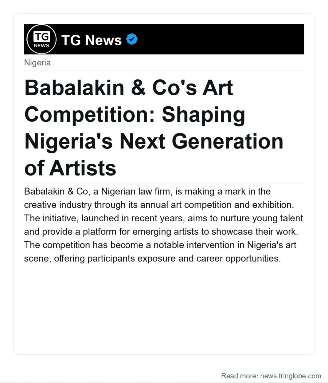 Babalakin & Co’s Art Competition: Shaping Nigeria’s Next Generation of Artists