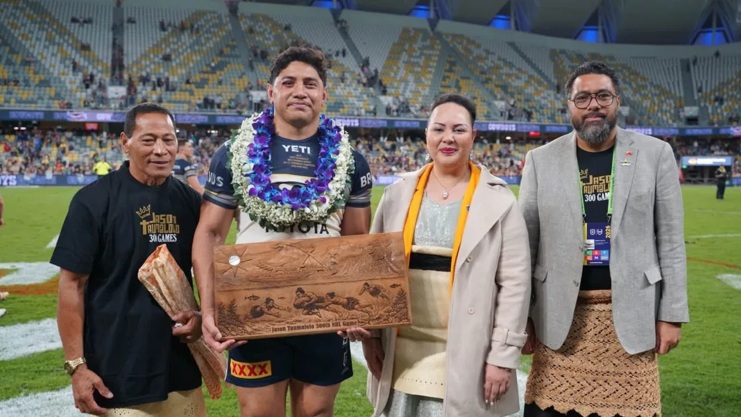 Princess Angelika and PM Fakafanua honour Taumalolo’s 300-game milestone in Townsville